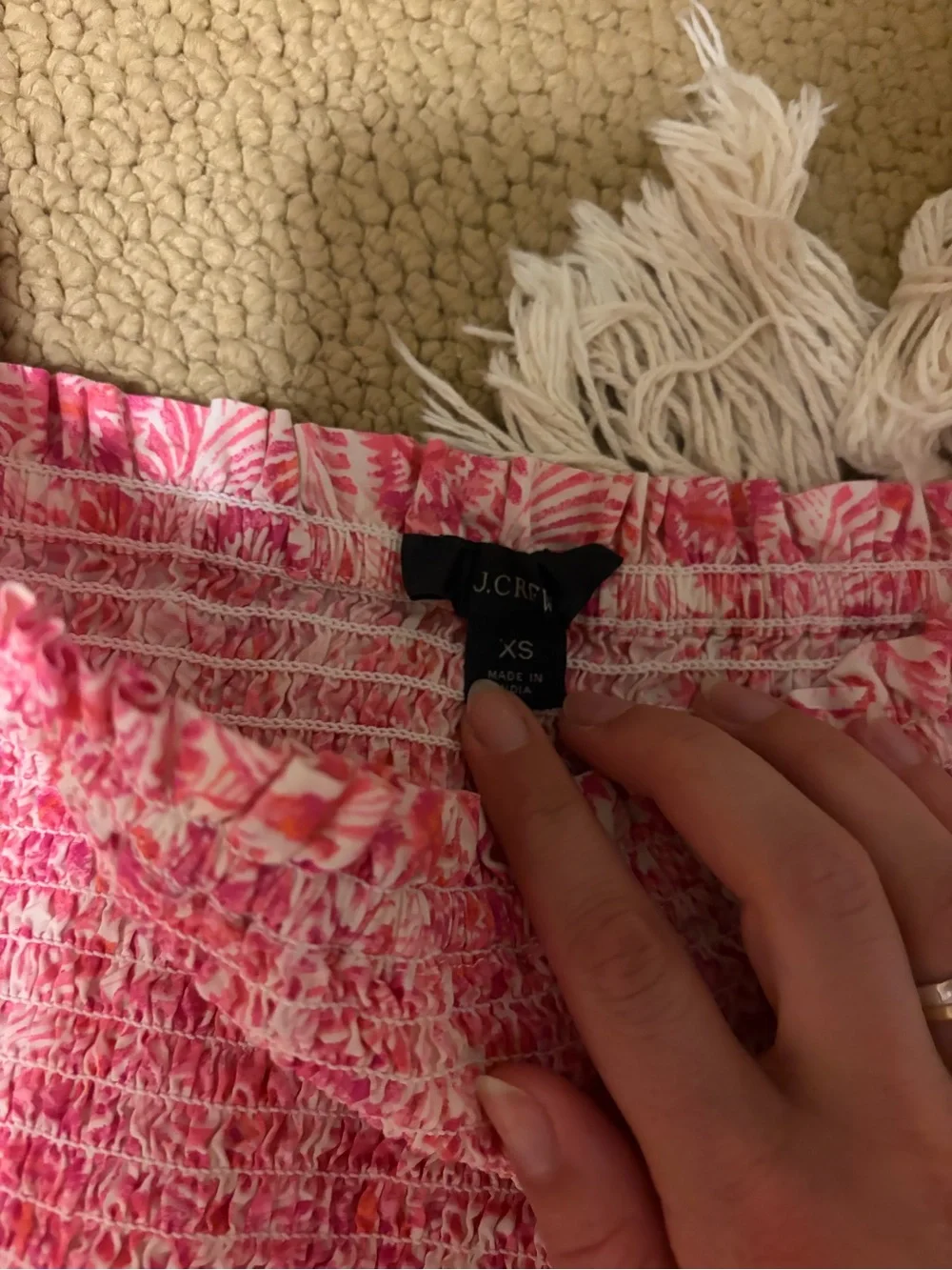 J. Crew Pink Smocked Summer Dress
